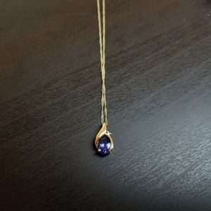 10k Sapphire and diamond necklace